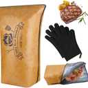 BBQ Blanket for Resting Meat - 18in Insulated Smoker Bag Wide Mouth for Large Brisket/Turkey/Pork, Leak-Proof & Portable - Reusable Smoker Grilling Accessories and Grilling Gloves