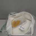 Small Woven Rope Basket-Empty Gifts Basket with Bag and Ribbons,Cute Handle Organizer Box for Birthday/Baby Shower, Toy Storage, Nursery Organizing & Shelf Decor(White)