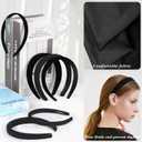 DiyJibb Velvet Headbands for Women and Teens, 6PCS Non-Slip Padded Hairbands with 3 Width Options (0.6", 0.8", 1.2"), Soft Comfortable Hair Accessories for Daily Wear, Makeup, Sports, and Gifts (Black)