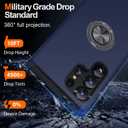 2 x JAME for Samsung Galaxy S24 Ultra Case, Slim Fit Shockproof Heavy Duty Protective Cover with Ring Holder Stand Kickstand, Military-Grade Protection Phone Case for Galaxy S24 Ultra 6.8", Blue