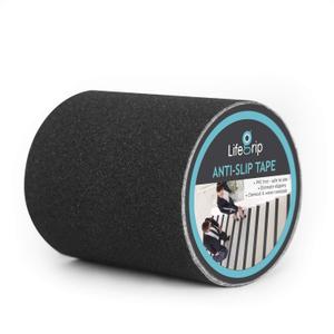 LifeGrip Stay on Track Anti Slip Traction Tape, 6 Inch x 30 Foot - Best Grip, Friction, Abrasive Adhesive for Stairs, Tread Step, Indoor, Outdoor (6" X 30') (Black)
