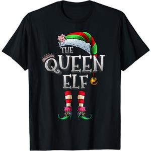 The Queen Elf Shirt Matching Family Christmas Elf Women Girl T-Shirt