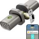 ThorBolt HomeKit Lock Over  Smart Fingerprint Lock with Keypad Door Knob, HomeKit Hub ,   for Interior Door, Bedroom, Office, MK1 Titanium