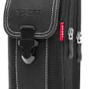 Tactical Cell Phone Holster with 2 Phone Bag Belt Pouches for Men Cell Phone Holsters for Men Black Cell Phone Holder for Belt Cell Phon e Holster with Belt Loop