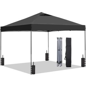 GDY 10'x10' Pop Up Canopy Tent, Patio Gazebo, Outdoor Canopy for Events, Parties, Camping,Garden,Black.