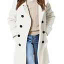 Girls Coat Double Breasted Notched Collar Wool Blend Long Trench Coat Winter Warm Peacoat Dress Coat with Pockets, 160