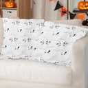 Halloween Pillow Covers 18x18 inch Set of 2 White Cat Ghost Throw Pillow Cases Soft Plush Faux Fur Wool Couch Cushion Case for Home Decor Chair Sofa Bedroom Living Room (Cat Ghost)