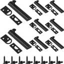 Lothee 8 Pcs 3" Surface Bolt Door Latches for Top of Door Solid Brass Bolt Latch, Door Slide Bolt Matte Black Lock
