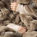 EverGrace Ultra Soft Luxury Fluffy Faux Rabbit Fur Throw Blanket, Thick Warm Bubble Throw for Bed, Cozy Plush Reversible Blankets for Couch, Chair, Sofa, Greige, 60x80 Inches