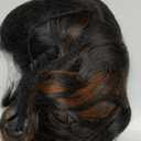 Ucubb Black Mixed Brown Wig for Black Women 14 Inch Short Wavy Hair Wigs Curly Bob Wig with Bangs Wigs Shoulder Length Wigs for Black Women Bob Style Synthetic Heat Resistant