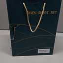 LBRO2M 100% Pure Linen Sheet Set Deep Pocket Up to 16" Bed Sheets Sets, Natural Flax Beddings Soft, Breathable, Comfortable for All Seasons 4 Pcs Sheet Set Queen Size, Embroidery Purple