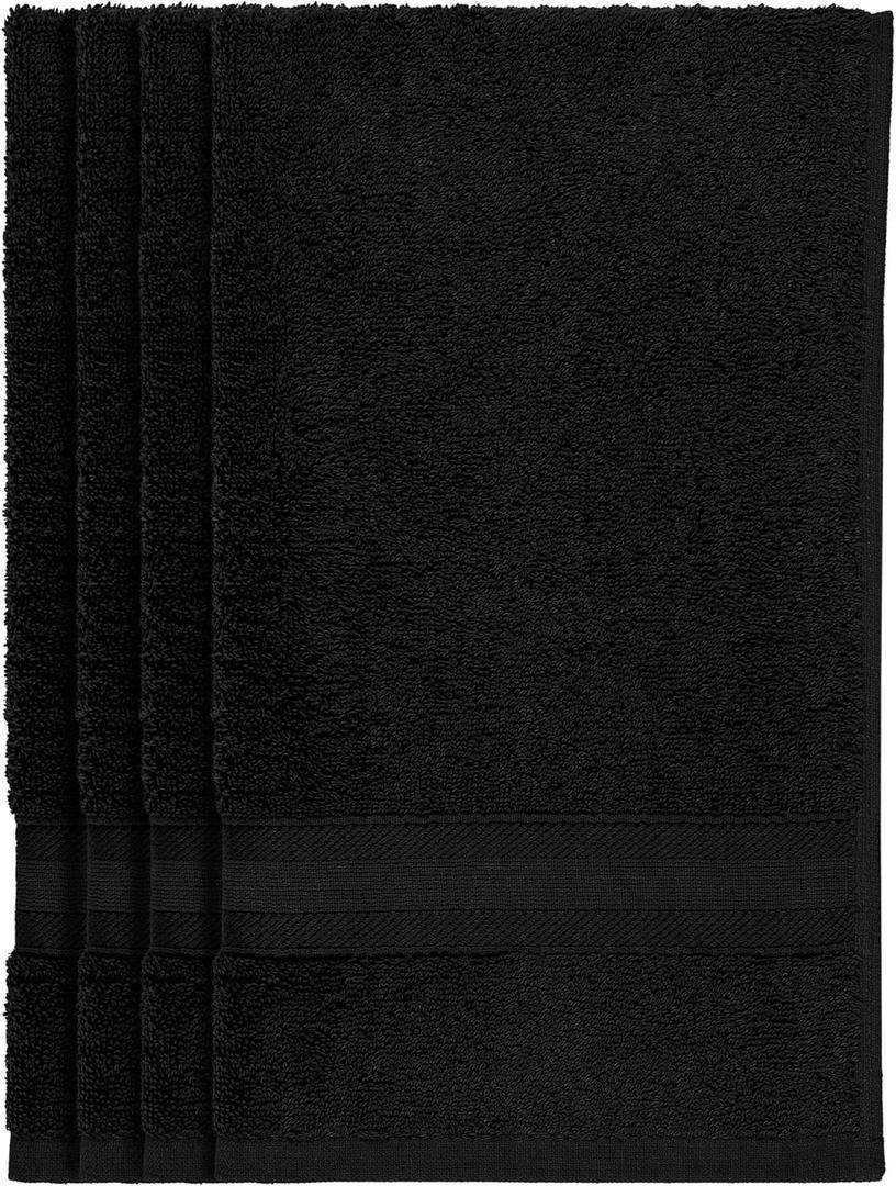 Quick-Dry, Soft & High Absorbent Fingertip Towels for Bathroom Cotton Soft Feel Fingertip Towels 11"x17" | Daily Use 100% Cotton Towels for Bathroom, Gym & More | (4 Pcs, Black) Quick-Dry, Soft & High Absorbent Fingertip Towels for Bathroom Cotton Soft Feel Fingertip Towels 11"x17" | Daily Use 100% Cotton Towels for Bathroom, Gym & More | (4 Pcs, Black)