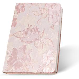 Stylish A5 Fabric Notebook  200 Pages, 120GSM, Embossed 3D Texture, Cloth Cover, Ink-Resistant Paper (Pink spring)