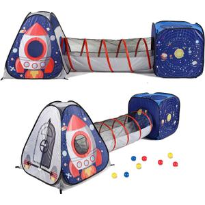 UTEX 3pc Space Astronaut Pop Up Play Tents with Tunnels for Kids, Boys, Girls, Babies and Toddlers, Indoor/Outdoor Playhouse CStem Inspired Design W/Solar System & Planet, Dinosaur Anti Stress169