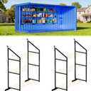 sogiv 4 Pack 3-Tier Shipping Container Shelving Bracket with 64"(H) X 19"(D), Heavy-Duty Powder-Coated Steel Cargo Shelves, Shipping Cargo Shelves Universal for Heavy Duty Trailer Containers