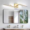 6000K Bathroom Vanity Light, 31.5In Modern Bathroom Light Fixtures Over Mirror Gold Wall Sconce Lighting LED Vanity Lights for Vanitys Lighting