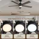Ceiling Fan with Light Remote: 52 Inch Modern Bedroom Fans with Dimmable Tri-Color Temperature LED - Quiet Reversible DC Motor - Indoor Outdoor
