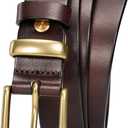 WOLFANT Womens Belts for Jeans in Gift Box,1.1" Ladies Belt with Gold Buckle,100% Italian Full Grain Real Solid Leather (Waist 28"-29", Coffee)