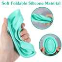 2PCS Brush Cleaning Mat, Foldable Makeup Brush Cleaning Pad, Silicone Makeup Brushes Cleaner Bowl, Portable Make Up Brushes Cleaner Pad, for Powder Puffs, and Sponges