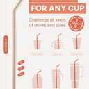 Nightingale 14 Silicone Tumbler Straws - Compatible with Stanley 40 oz cup - Reusable Flexible Long Bendy Drinking Straw with Cleaning Brush for Tall Tumblers - Food-Safe - Set of 6 Oak