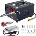 Pcp air compressor 4500PSI Portable Pcp Compressor 12V Dc/110V Ac Pcp Airgun Compressor Manual-stop w/External Power Adapter Built-in Fan Suitable for Paintball Air Rifle Scuba Bottle