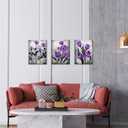 DuoBaorom Rose Poppy Picture Purple Grey Floral Canvas Print Bedroom Decor