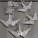 Kingdder 4 Pieces Moravian Star Light LED 3D Star Hanging Light Powered by Battery with Timer Function White Porch Lantern Holiday Decor for Indoor Outdoor Christmas Tree Balcony Courtyard (12 Inch)