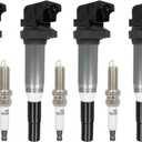 ECCPP 4 ignition coils with 4 iridium Spark Plugs,UF598,coils packs, for Mini Cooper 2007-2013,Cooper Countryman 2011-2016,Cooper Paceman 2013-2016,1.6LC1692,UF-598 5C1749