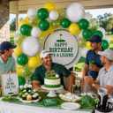 Golf Balloons, 12 Inch Green and Yellow Balloons with 18 Inch Golf Ball Foil Balloon White Yellow Green Confetti Latex Balloon for Men Boys Baby Shower Sport Game Theme Birthday Party Decorations