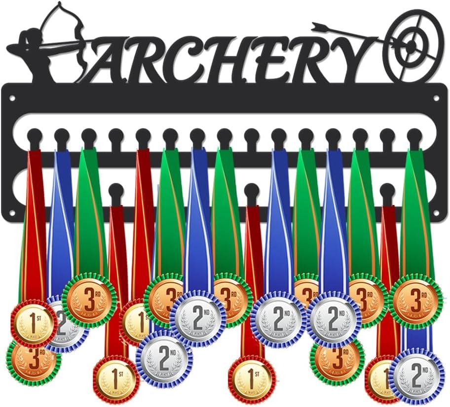 SUPERDANT Medal Hanger Display Sports Medal Holder Wall Mount Medals Hanging with Hooks Matte Black Metal Medal Display Rack Iron Race Ribbon Award Organizer Gifts for Athletes