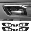 Carbon Fiber Inner Door Handle Bowl Cover Trim Frame Decor Fit for 2018-2025 Dodge RAM
