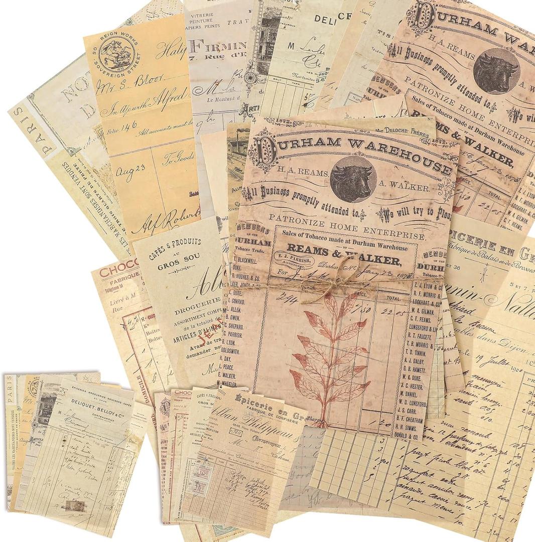 Zonon 114 Pieces 2 Sets Junk Journal Pages Vintage Pack Craft Paper Junk Journal Vintage Paper for Albums Planner Decorative Crafts Embellishment Supplies(Daily List)