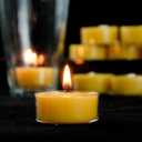 48 Packs Pure Beeswax Tealight Candles Bulk-4 Hour Burn Time,Unscented Natural Beeswax Tealights for Centerpiece Table (Yellow)