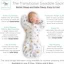 Amazing Baby Transitional Swaddle Sack, Arms Up Half-Length Sleeves & Mitten Cuffs, Swaddle for Newborn Transition to Baby Sleep Sack Wearable Blanket, Small, 0-3 Month, 6-14 lb, On Safari