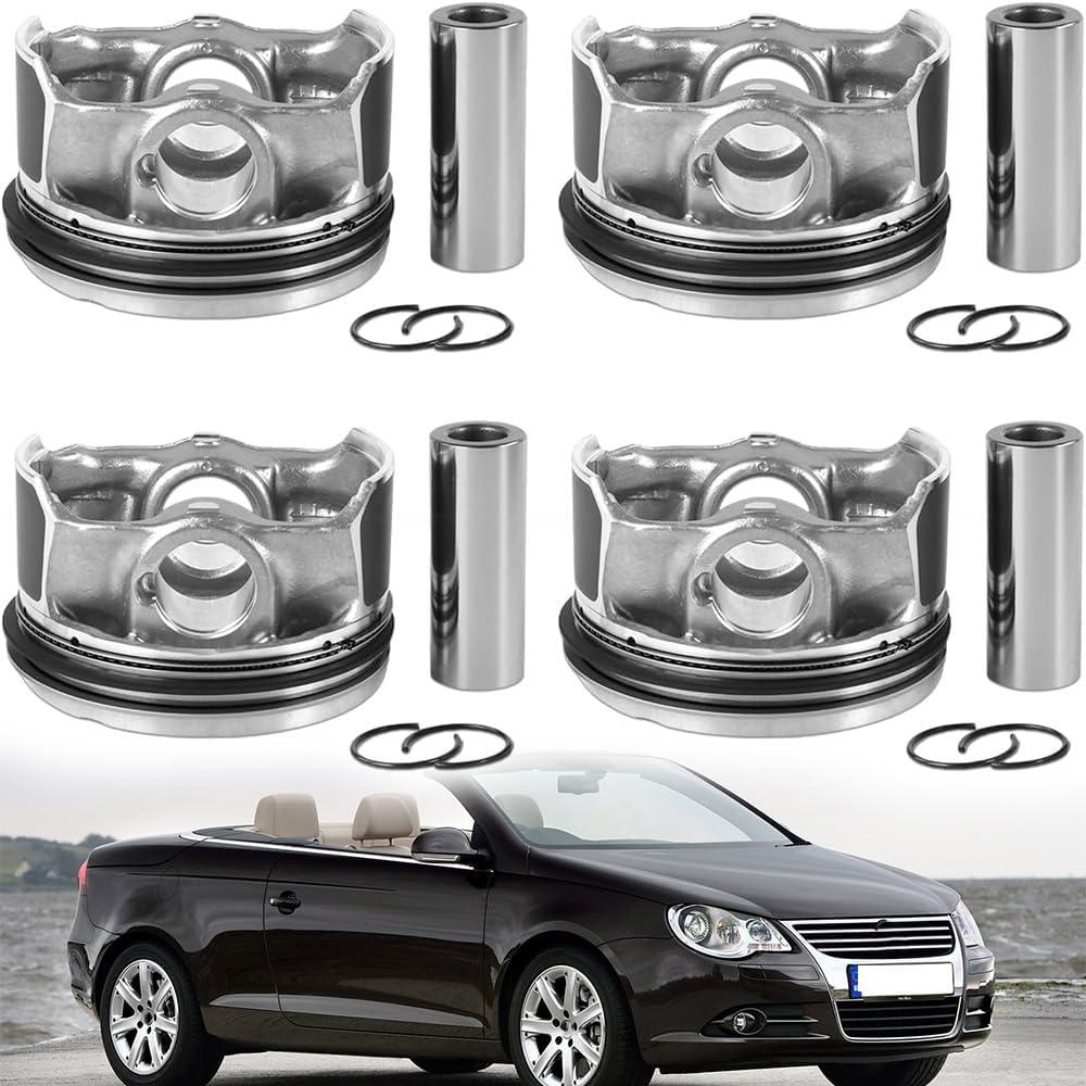06H107065AM Engine KS Pistons Ring Assembly Set STD 21mm 82.51mm Compatible with VW EOS Passat Tiguan Jetta Golf CC Tiguan 2.0T AUDI A3 A4 A5 Q5 Allroad Quattro TT EA888 2.0L Engine