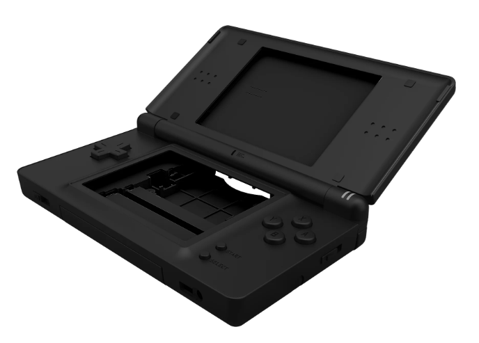eXtremeRate Clear Black Replacement Full Housing Shell for Nintendo DS Lite, Custom Handheld Console Case Cover with Buttons, Screen Lens for Nintendo DS Lite NDSL - Console NOT Included