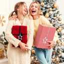 Tigeen 24 Pcs Christmas Tree Ornament 3.14''x2.75'' Silver Christmas Glitter Stars with Rhinestones Star for Wreath Garland Xmas Tree Hanging Star for Gift Wrapping Wedding Home Festive