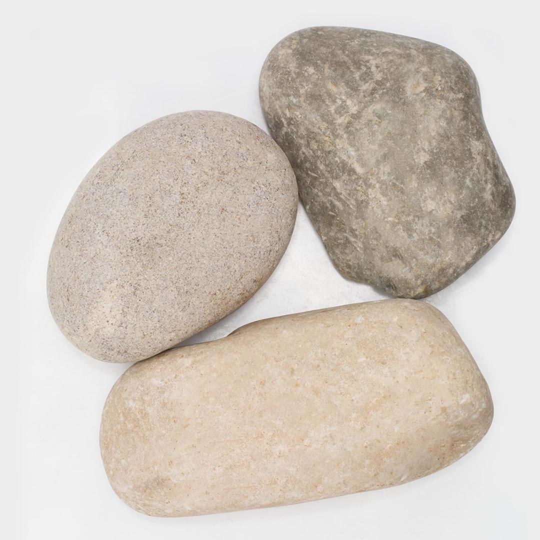 40 LBS Natural Large River Stones 4-7 Inch Pebbles for Water Features, Aquascaping, and Garden Pathways. Ideal for Enhancing Outdoor Landscaping and Creating Beautiful Natural Designs