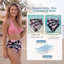American Trends High Waisted Bikini Bottoms Ruched Tummy Control Swim Bottom Bathing Suits for Women, Medium