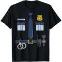 Kids Adult Police Costume Shirt Men Women Funny Halloween T-Shirt 4T