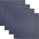 2 x Solino Home Navy Blue Placemats Set of 4-100% Pure Linen Placemats 14 x 14 Inch for Spring, Summer, Mothers Day, Memorial Day - Fete
