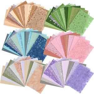 96 Sheets Scrapbook Supplies & Junk Journal Supplies Set - Textured Paper & Mesh Fabric for Scrapbooking, Journaling, Collage, Vision Board, Card Making (3.9x5.5 Inch)