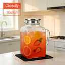 1 Gallon Glass Pitcher with Lid, Glass Water Pitcher with Handle for Fridge, Iced Tea Pitcher, Cold/Hot water jug,Large Jug for Coffee, Juice and Homemade BeverageFree anti-scratch pad