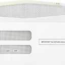 W2 Tax Envelopes for 3-Up Horizontal, Double Window Gum-Seal Security Envelope, W-2 with the Side Stub Removed Tax Forms Pack of 25 Envelopes