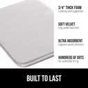 GORILLA GRIP Memory Foam Bath Rugs, Soft Absorbent Velvet Bathroom Mats, Durable Dots on Underside, Machine Washable Bathmat, Carpet Rug Room Decor for Shower Floor, 24x17 Mat, Light Gray