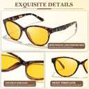 FIMILU 2 Pack Night Driving Vision Glasses for Women, Polarized Reduce Glare and Enhance Visual Abilities for Nighttime 22526 (Z04 Black+browntortoise/Yellow Lens)
