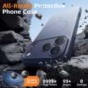 2 x Magnetic for iPhone 17 Pro Case, [Matte Solid Color] [Full Camera Protection] Protective Case for iPhone 17 Pro - Deep Blue