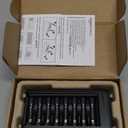 Amazon Basics Rechargeable AA NiMh Batteries with 8-Bay Battery Charger, USB-C Port, No AC Power Adapter, 8 Count (1 Pack), Black