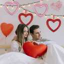 4 Pcs 9 Inch Valentines Day Ornaments for Tree, Red/Pink Valentines Day Tree Decorations Heart Ornaments for Valentine Tree Christmas Tree Wedding Anniversary Home