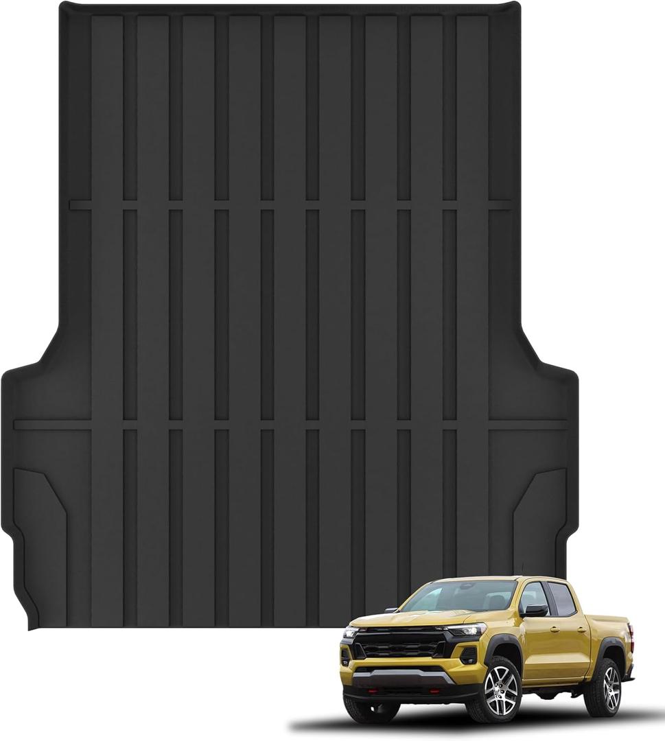 KARPAL Truck Bed Mat for Chevy Colorado/GMC Canyon 2026 2025 2024 2023 (5FT Bed Mat), All Weather Protection TPE Heavy Duty Pickup Car Bed Cargo Mat Custom Fit Car Mats Accessories